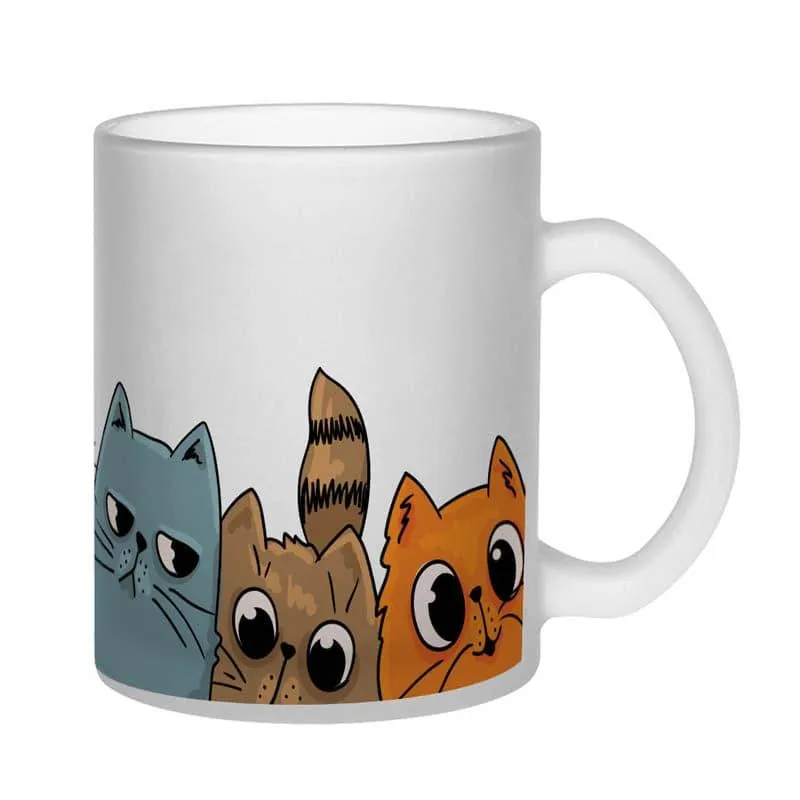 Feline Glass Coffee Mug (330 mL) - 3