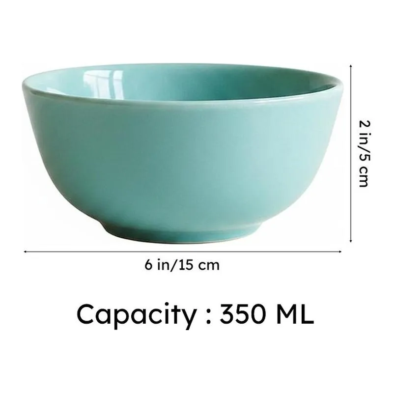 Porcella Ceramic Snack Bowl (Green/350 mL Each) - Set Of Four media 8