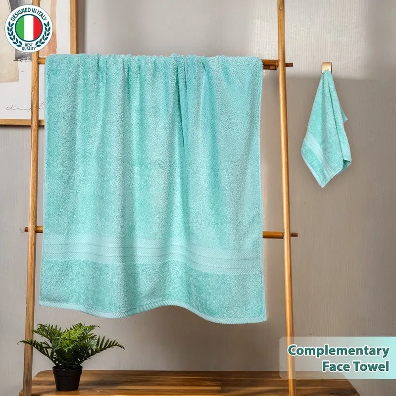 PlushAura Cotton Bath Towel (Aqua) media 4