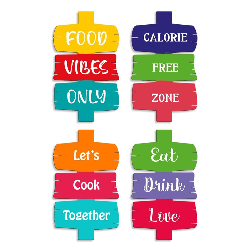 Kitchen Vibes Only Fridge Magnets - Set Of Four media 3