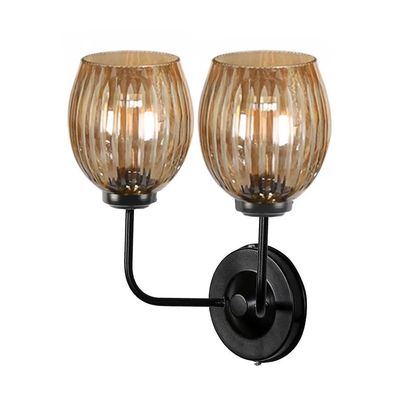 Golden Glow Dual Shade Glass Wall Lamp media 9
