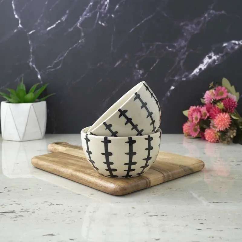 Pine Branch Ceramic Bowl - Set Of Two media 1