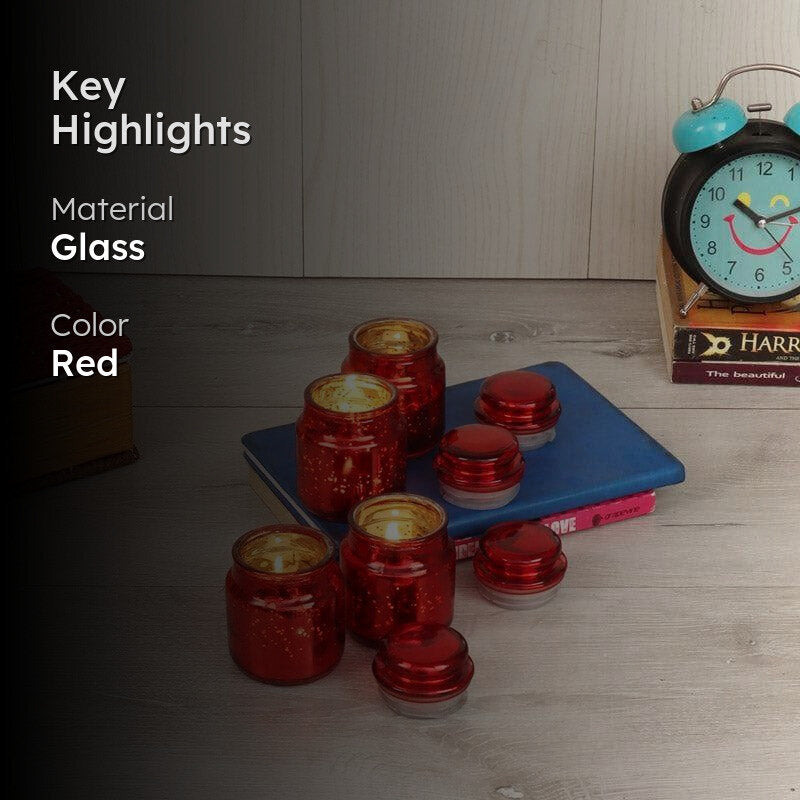 Tarusha Tealight Candle Holder (Red) - Set Of Four media 2