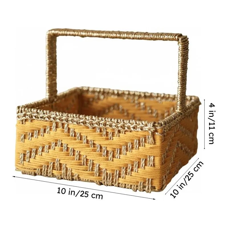 ZariLoom (Cotton,Metal,Zari) Storage Basket media 7