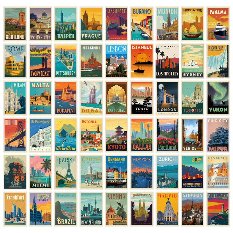 Vintage City Wall Poster - Set Of Fifty Four media 3