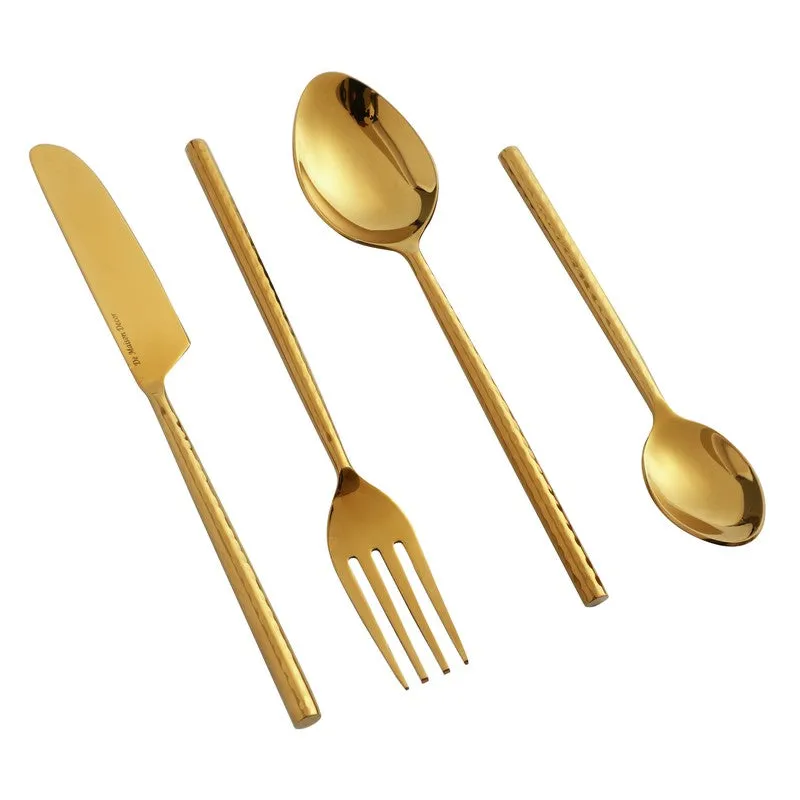 Lunaro Stainless Steel Cutlery Set (Gold) - Sixteen Piece Set media 3