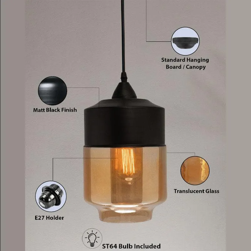 Bullet LED Glass Ceiling Lamp - Black media 7