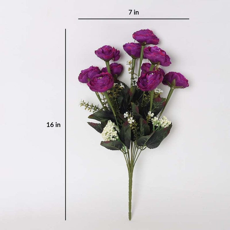 Artificial Camellia Rose Flower Bunch - Purple media 7