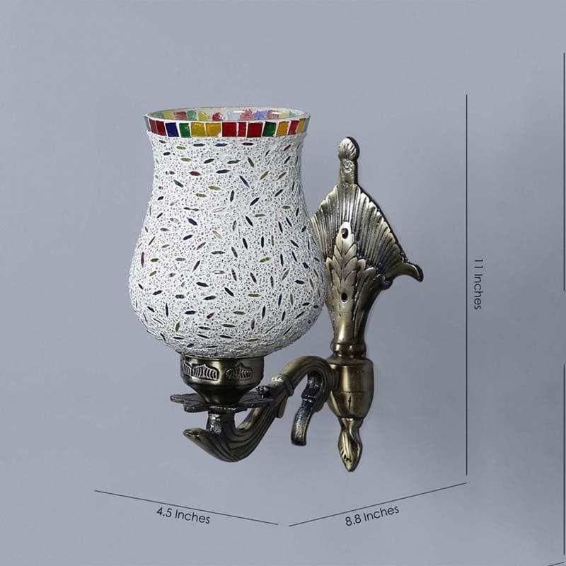 Speckled Mosaic Glass & Metal Wall Lamp media 8