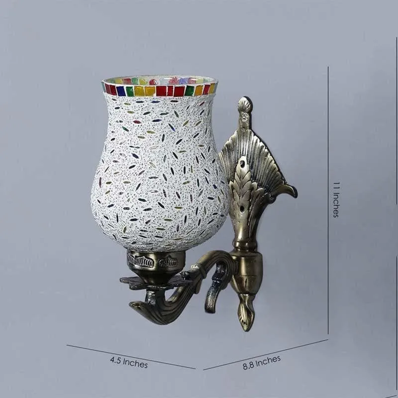 Speckled Mosaic Glass & Metal Wall Lamp media 8