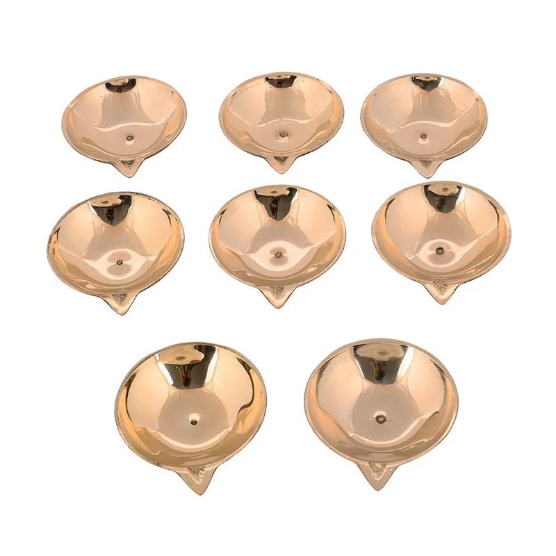 Makar Brass Diya - Set Of Eight media 3