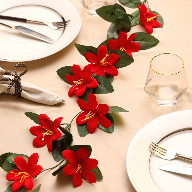 Fiora Artificial Lily Creeper (Red) Set of Five