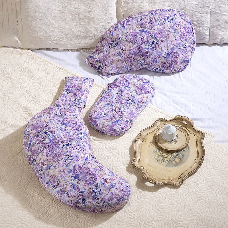 Lilura Cotton L Maternity Pillow With Polyester Filling - Purple media 4