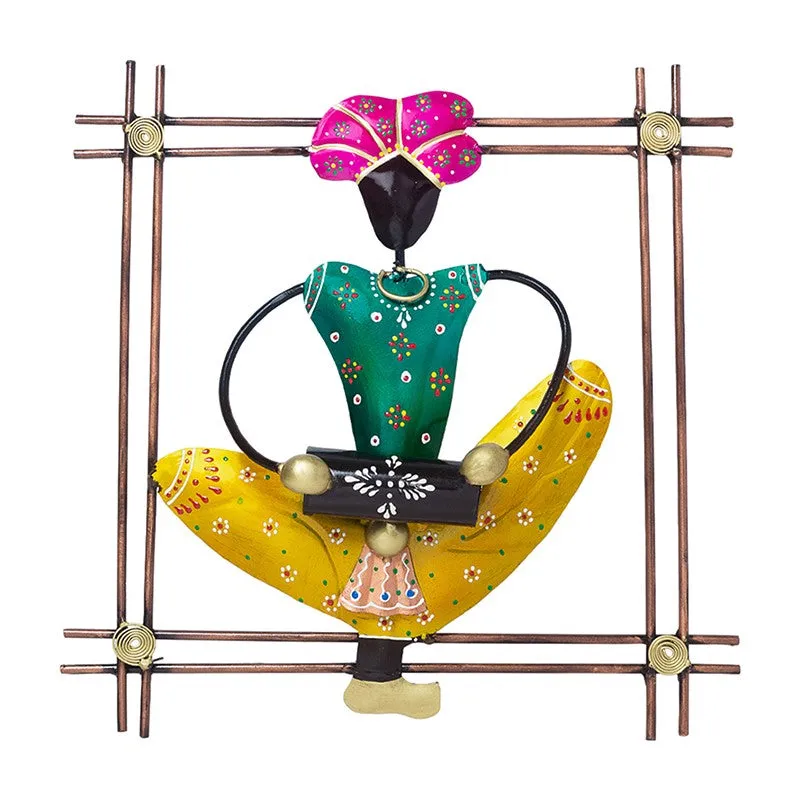 Handcrafted Folk Gana Musician Metal Wall Accent media 2