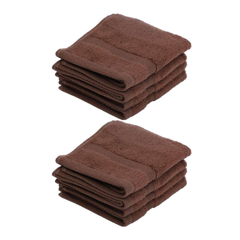 Miorah  Face Towel (Brown) - Set Of Eight media 4