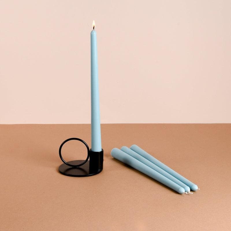 Set of 4 Powder Blue Tapered Candles - Oceanic Mist Scented media 4