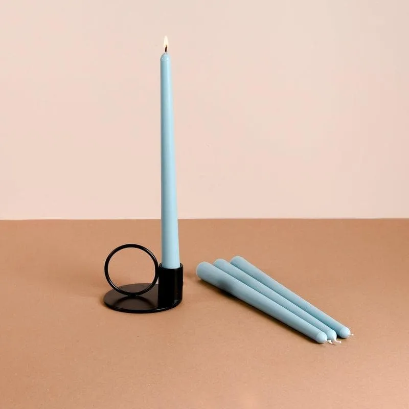 Set of 4 Powder Blue Tapered Candles - Oceanic Mist Scented media 4