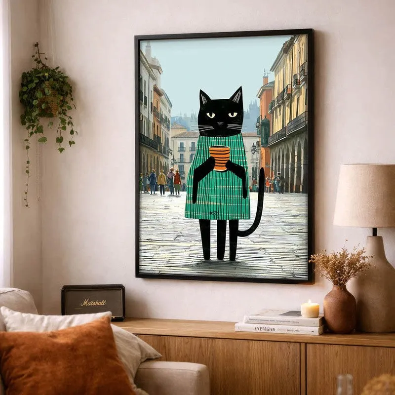 Voyage Cat Wall Painting With Frame media 4