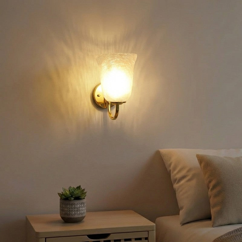 Crystal Bloom Golden Tilt Glass Wall Lamp