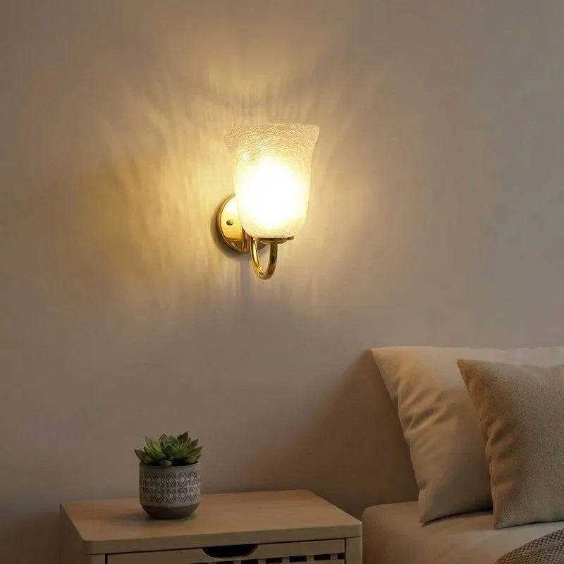 Crystal Bloom Golden Tilt Glass Wall Lamp media 1