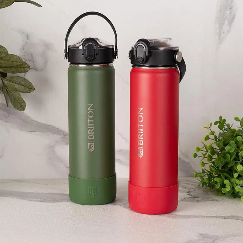 Sip Master Water Bottle (Green & Red, 750 mL Each) - Set Of Two media 1