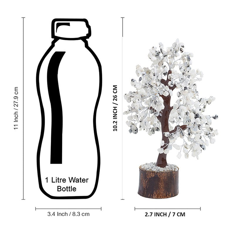 Elina Crystal Stone Wish Tree Showpiece - White media 10