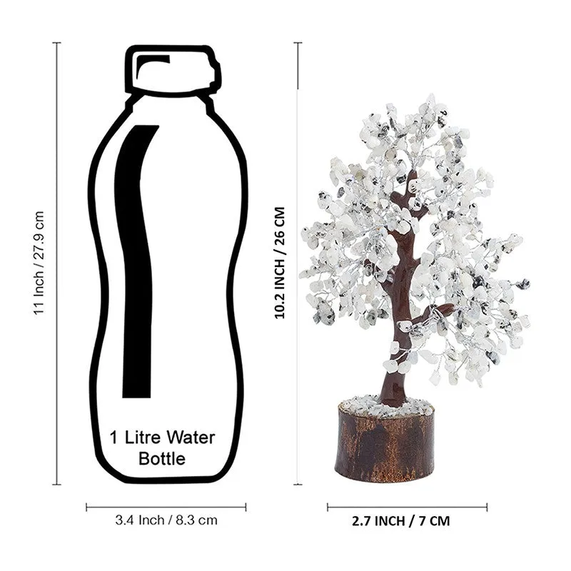 Elina Crystal Stone Wish Tree Showpiece - White media 10