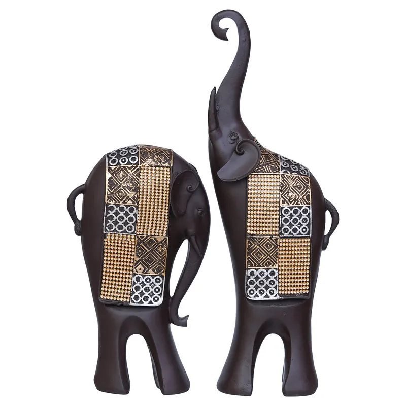 Abstract Elephant Showpiece - Set Of Two media 3