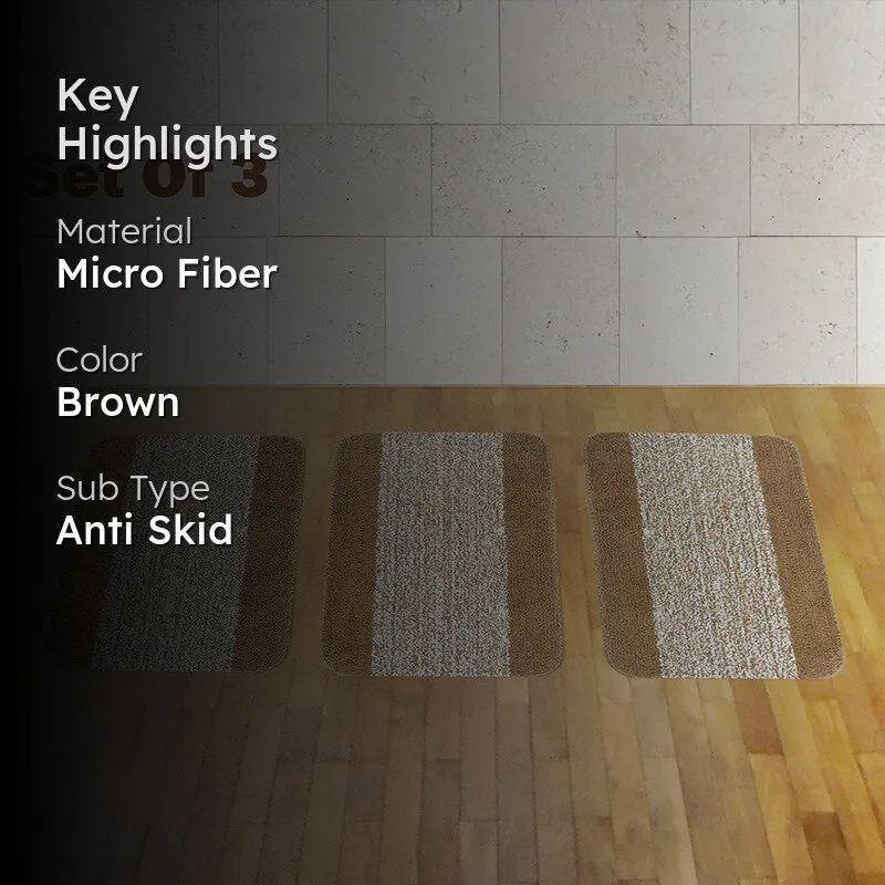 Marvis Anti Skid Bath Mat (Beige) - Set Of Three media 2