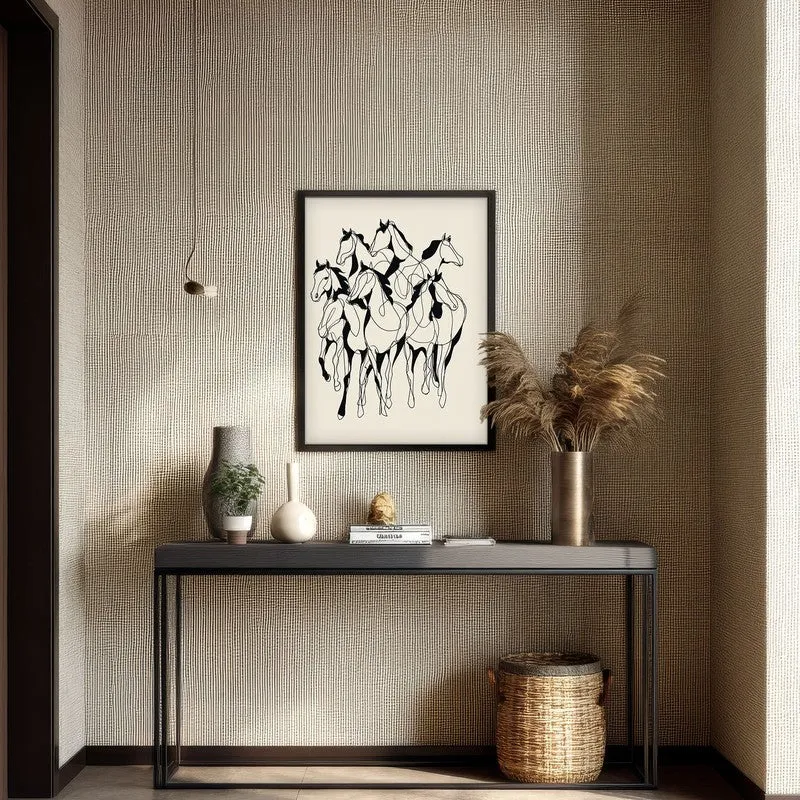 Horse in Harmony Wall Painting With Black Frame media 7