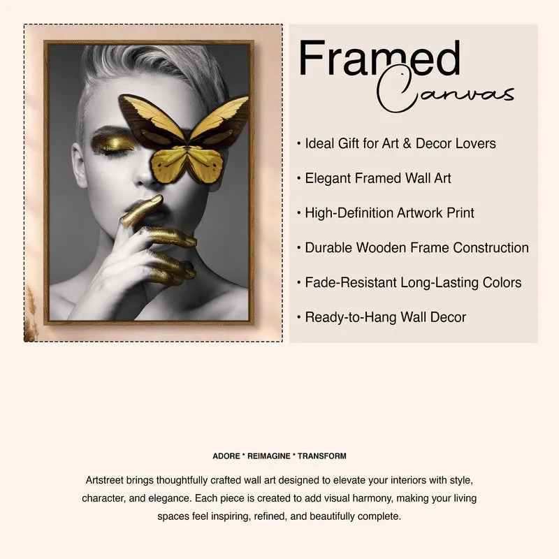Butterfly Elegance Canvas Wall Art With Frame media 6