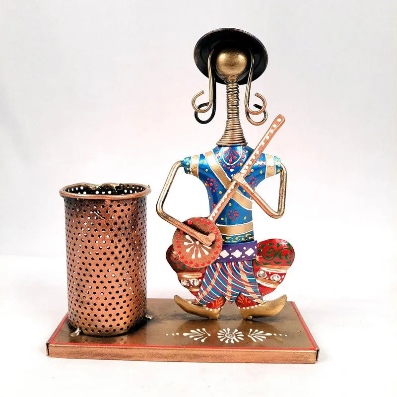 Rajasthani Musician Iron Stationery Holder media 6