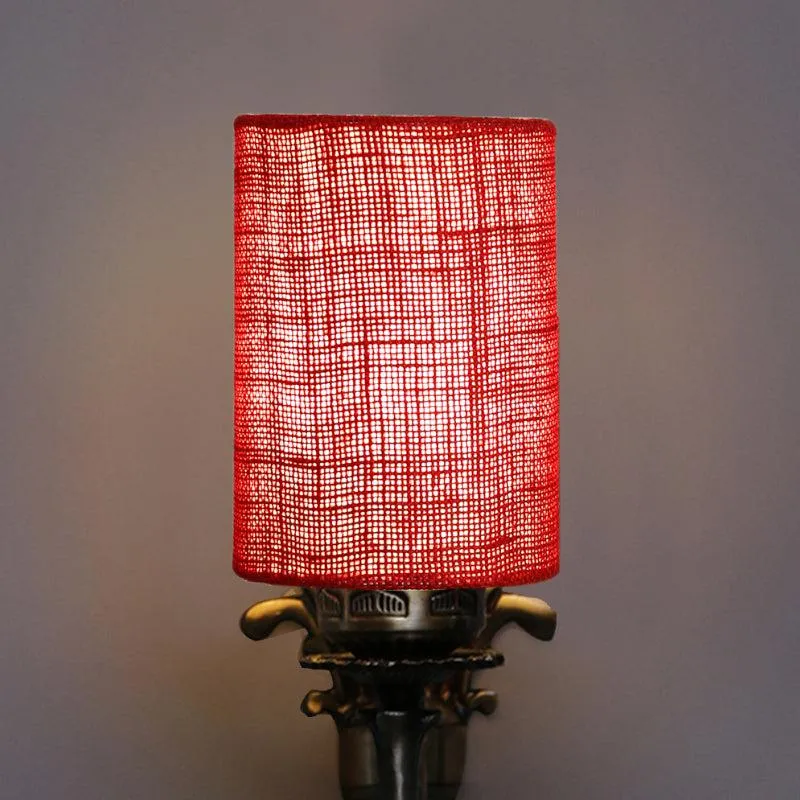 Vista Edrel Cylindrical Fabric & Metal Wall Lamp - Maroon media 4