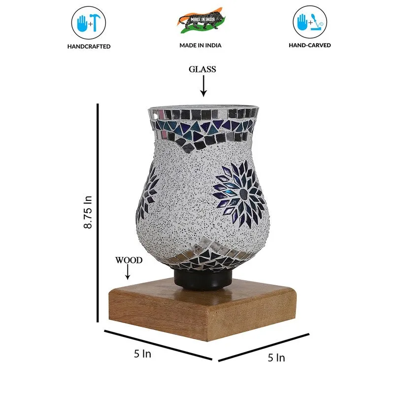 Bliss Mosaic Glass Table Lamp With Wooden Base - Multicolor media 9