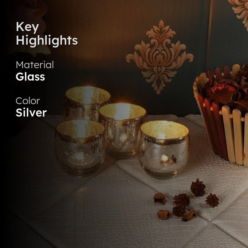 Secura Tealight Candle Holder (Silver) - Set Of Four media 2
