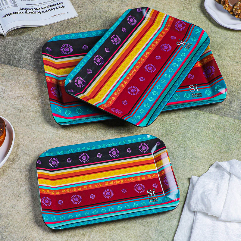 Ethnic Borders Melamine Serving Tray - Set Of Three
