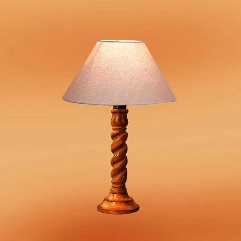 Elvane Liora Wooden Table Lamp - Grey media 6