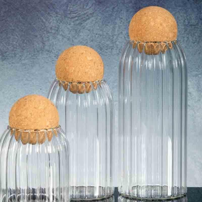 Poppiko Storage Jar Set with Cork Ball Lid - Set of Three media 3