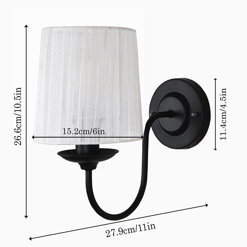 Carva Pleat Brass & Fabric Wall Lamp (Black) - Set Of Two media 5