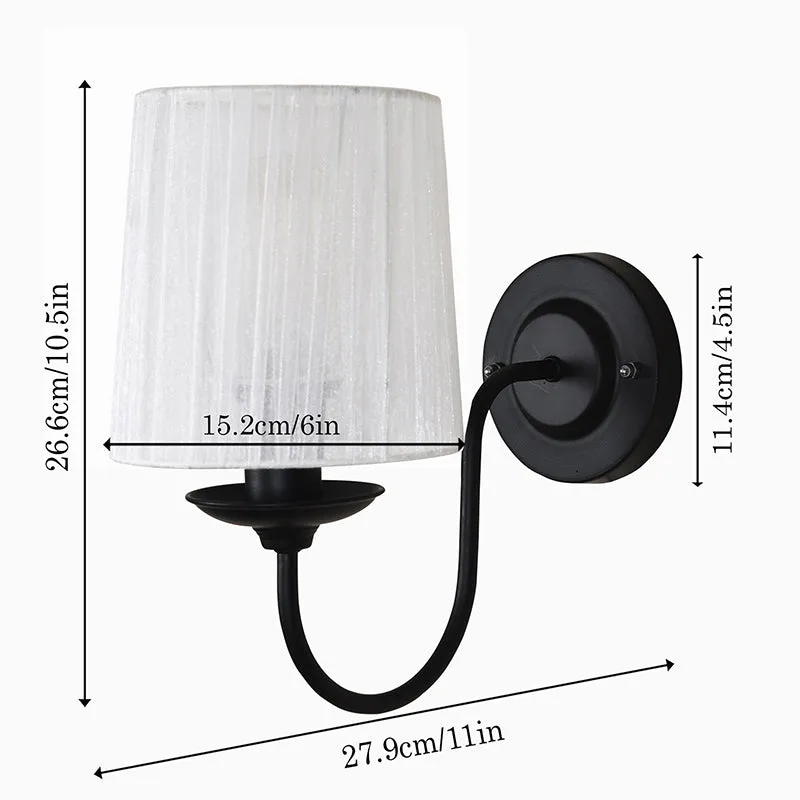 Carva Pleat Brass & Fabric Wall Lamp (Black) - Set Of Two media 5