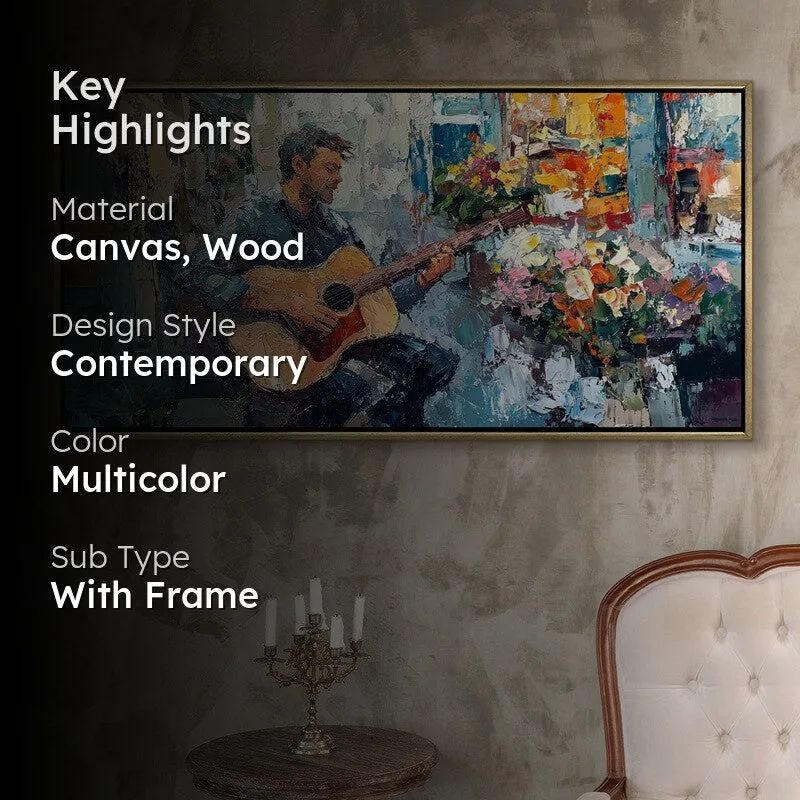 Vibrant Strum Canvas Wall Painting With Frame media 2