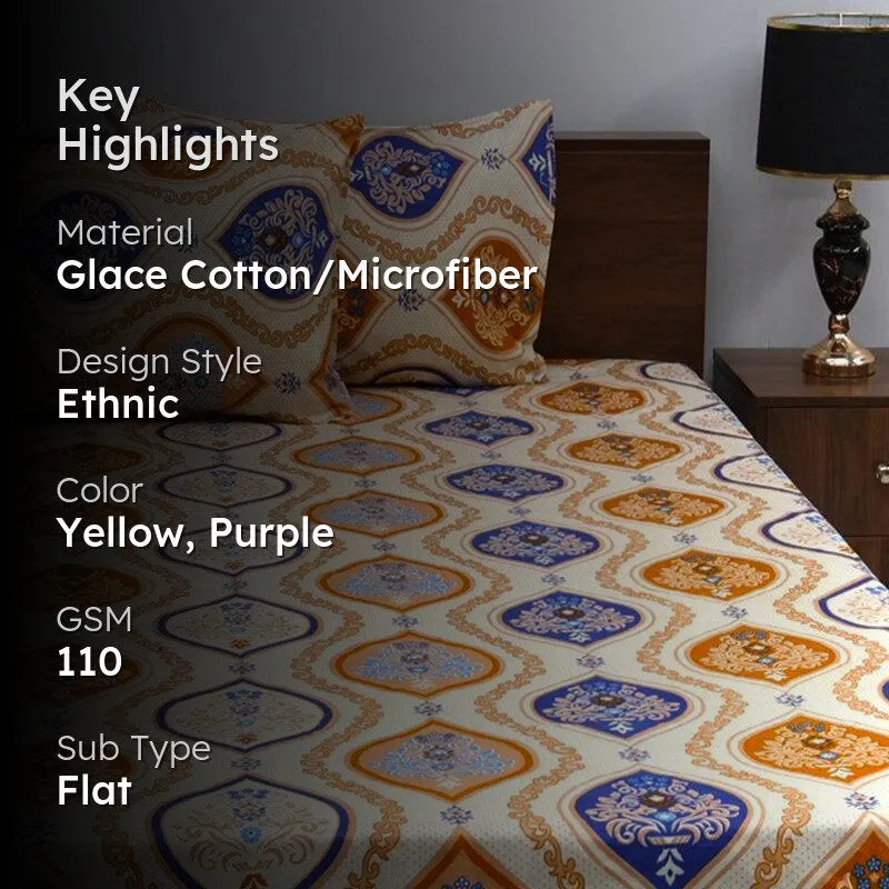Oviya Ethnic Microfiber Bedsheet - 110 GSM media 2