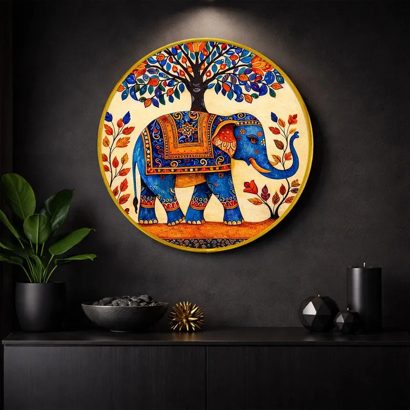 Vibrant Elephant Ethnic Paper Wall Art media 1