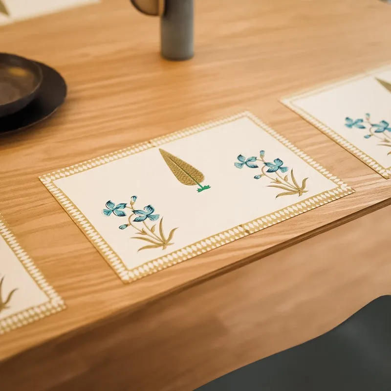 Classic Linen Cotton Table Mat (Blue) - Set Of Six media 4