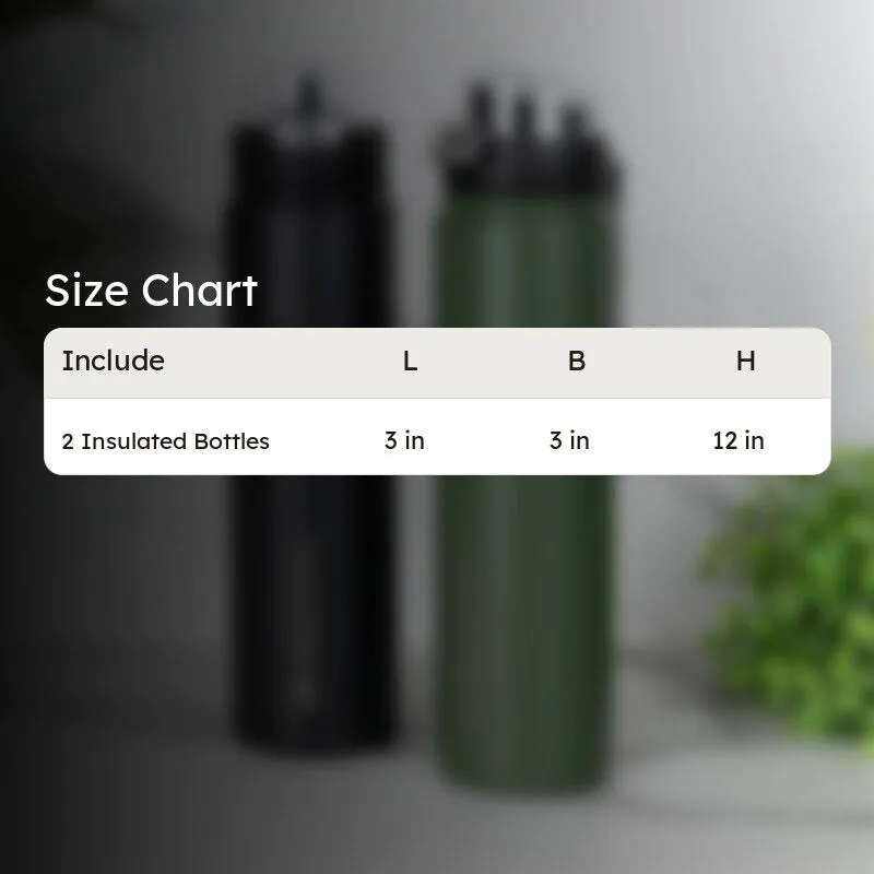 Harpo Sip Hot & Cold Thermos Water Bottle (Black & Green, 750 mL Each) - Set Of Two media 6