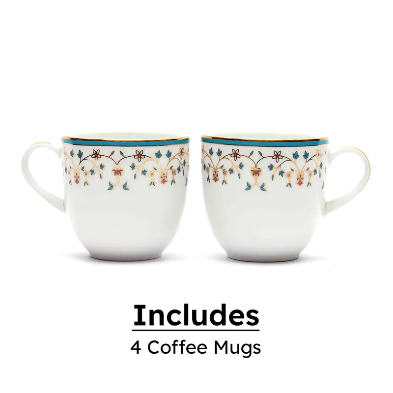 Gilded Mavi Pete 24k Gold Brushed Porcelain Coffee Mug (300 mL Each) - Set Of Four media 5