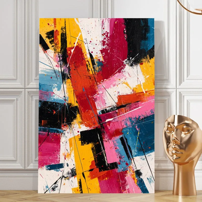 Chromatic Clash Abstract Canvas Wall Art media 8