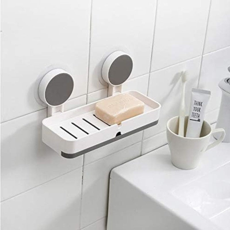 Non-Drill Wall Mounted Soap Rack with Drain Tray media 3