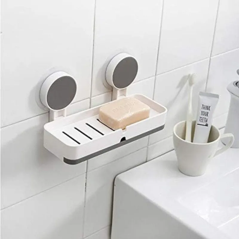 Non-Drill Wall Mounted Soap Rack with Drain Tray media 3