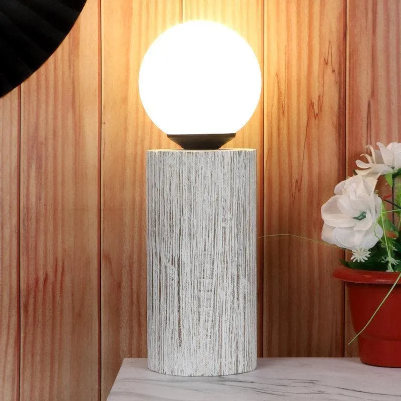 Togo Ryker Moon LED Glass Table Lamp - White,Grey media 1